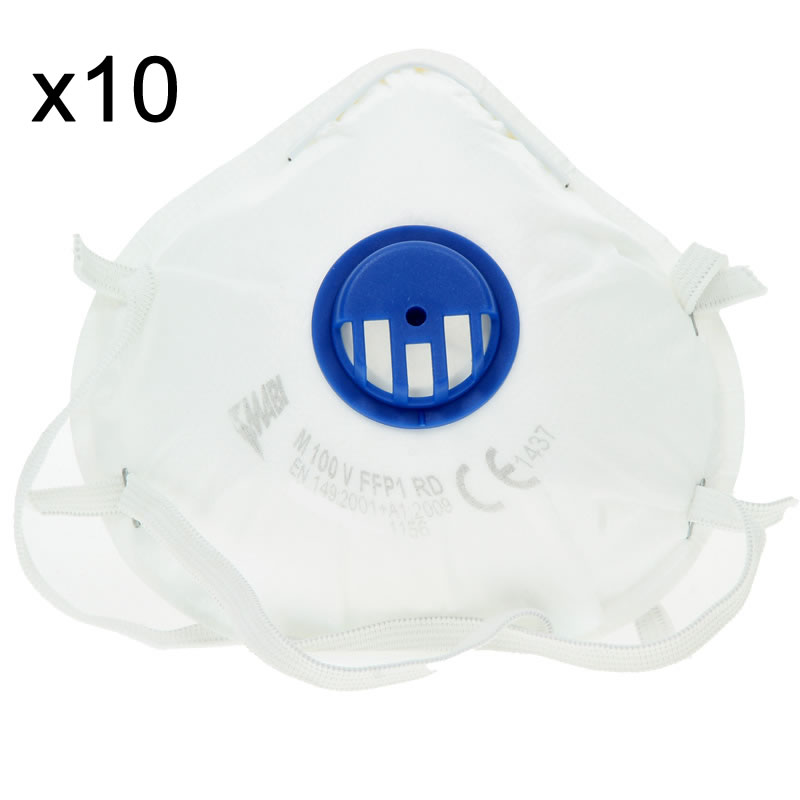 Demi-masque de protection avec valve FFP1 anti-poussières/aérosols sans toxicités spécifiques