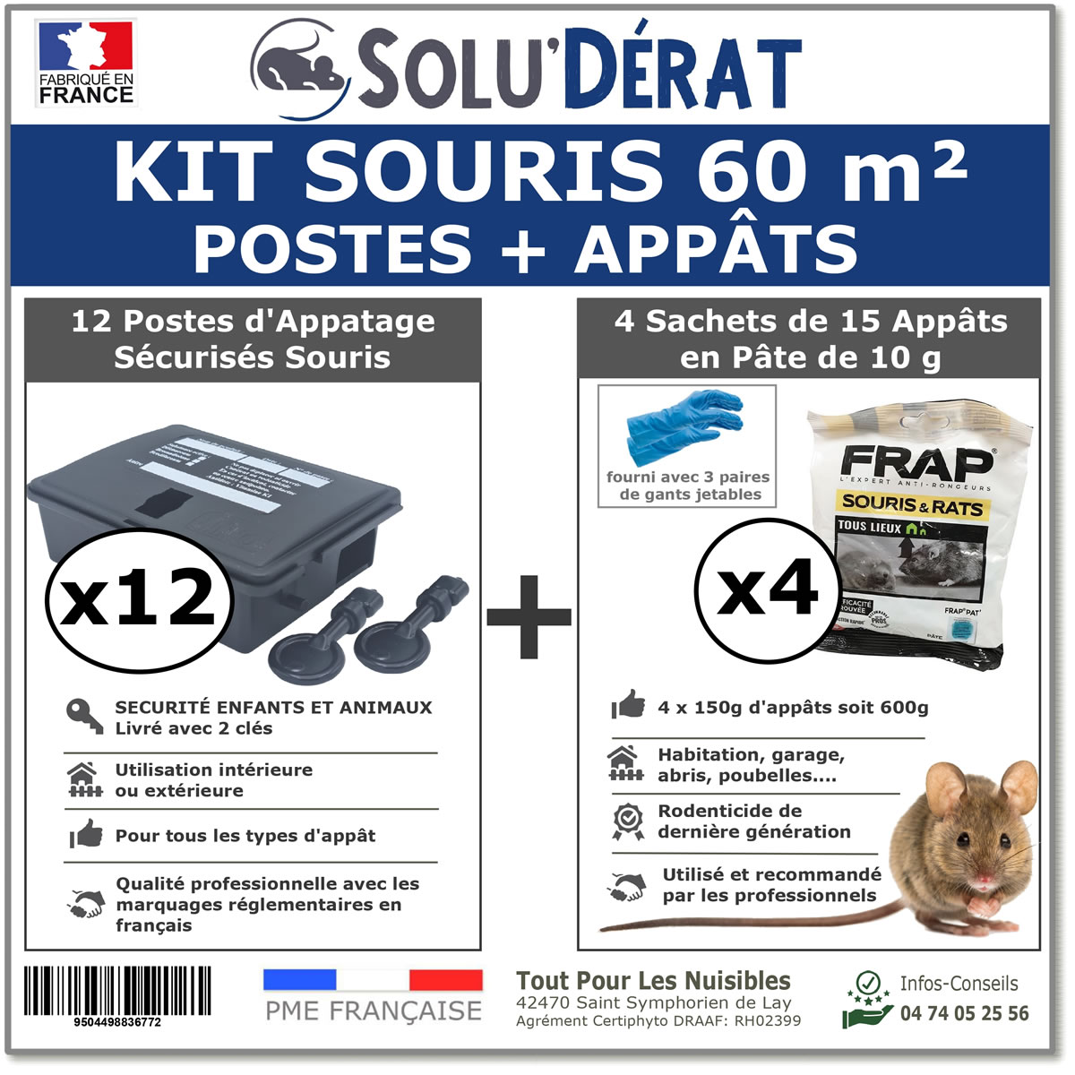 Kit traitement souris avec postes d