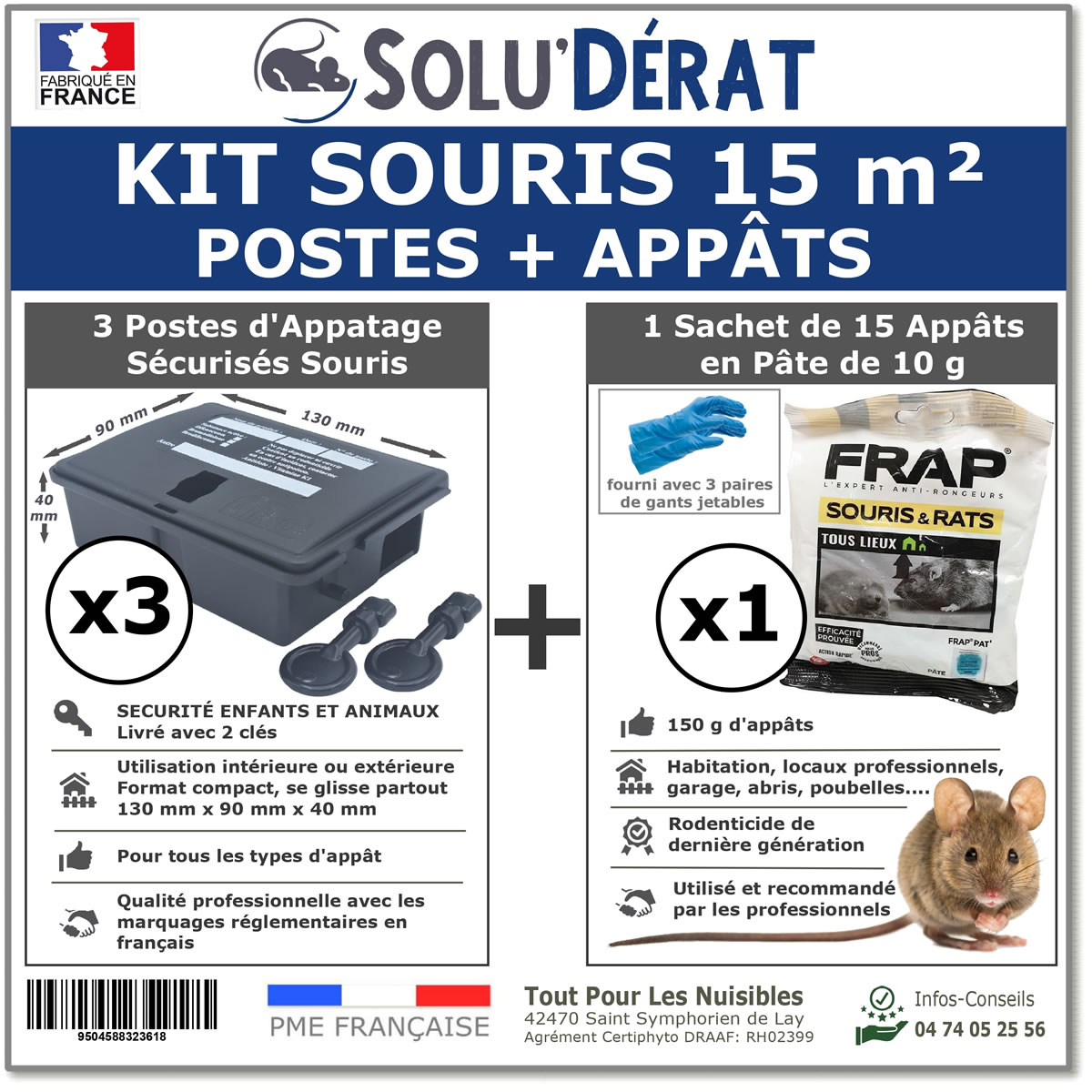 Kit traitement souris avec postes d