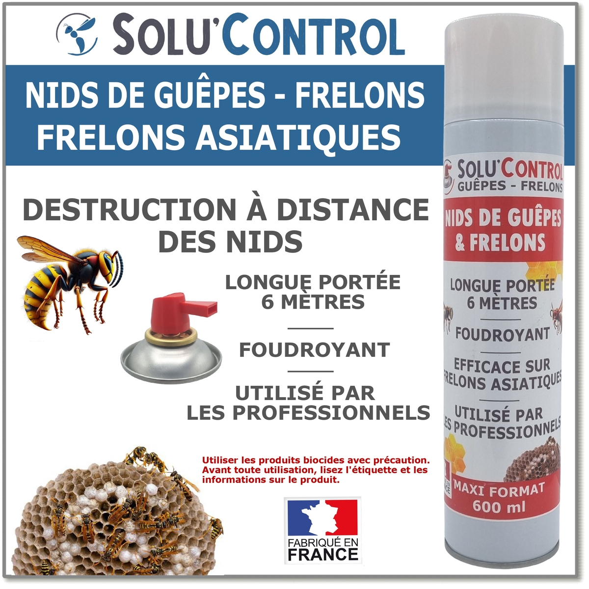 Bombe à guêpes/frelons/frelons asiatique Hiflow Shot