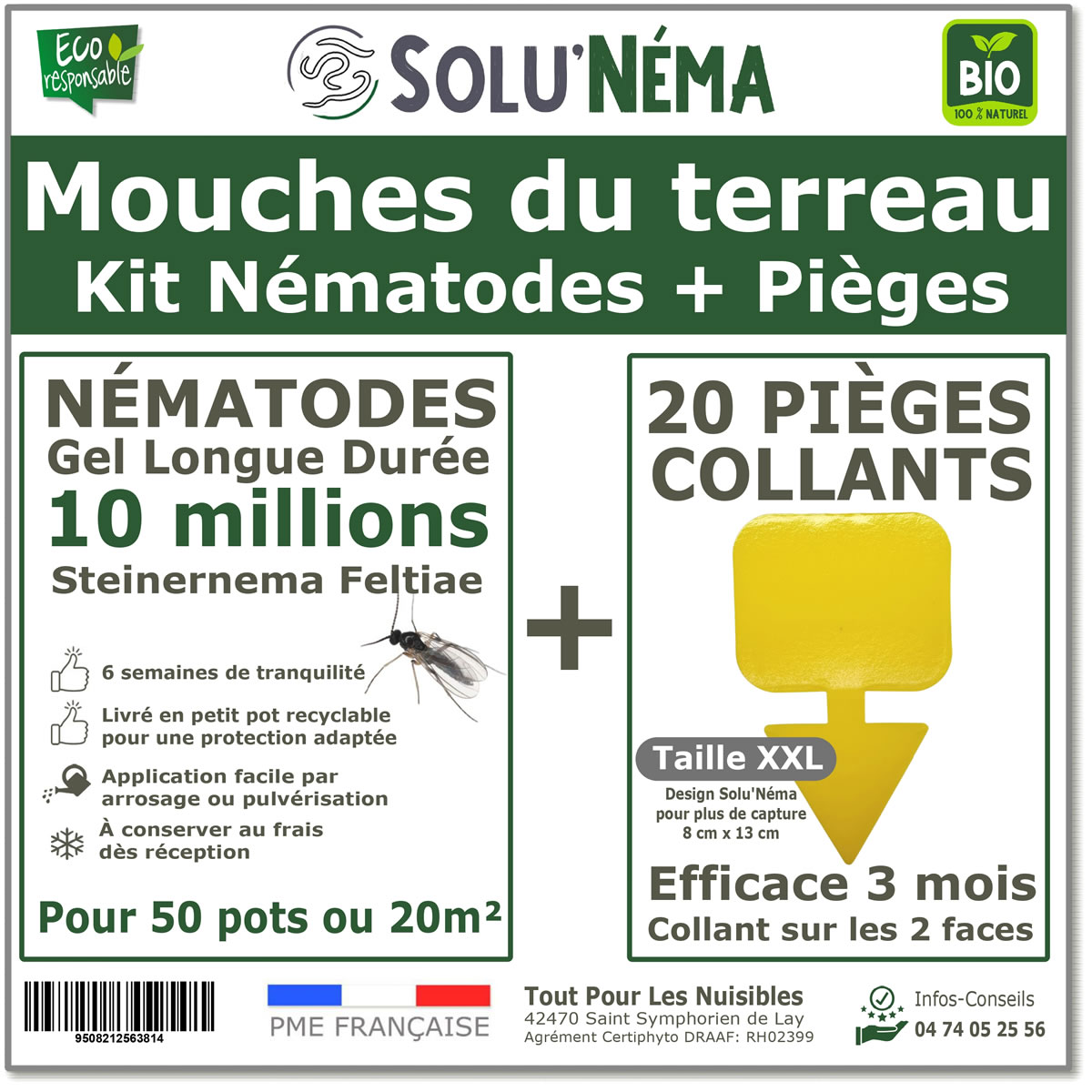 SOLUNEMA - Mouches des terreaux - Nématodes  (SF)