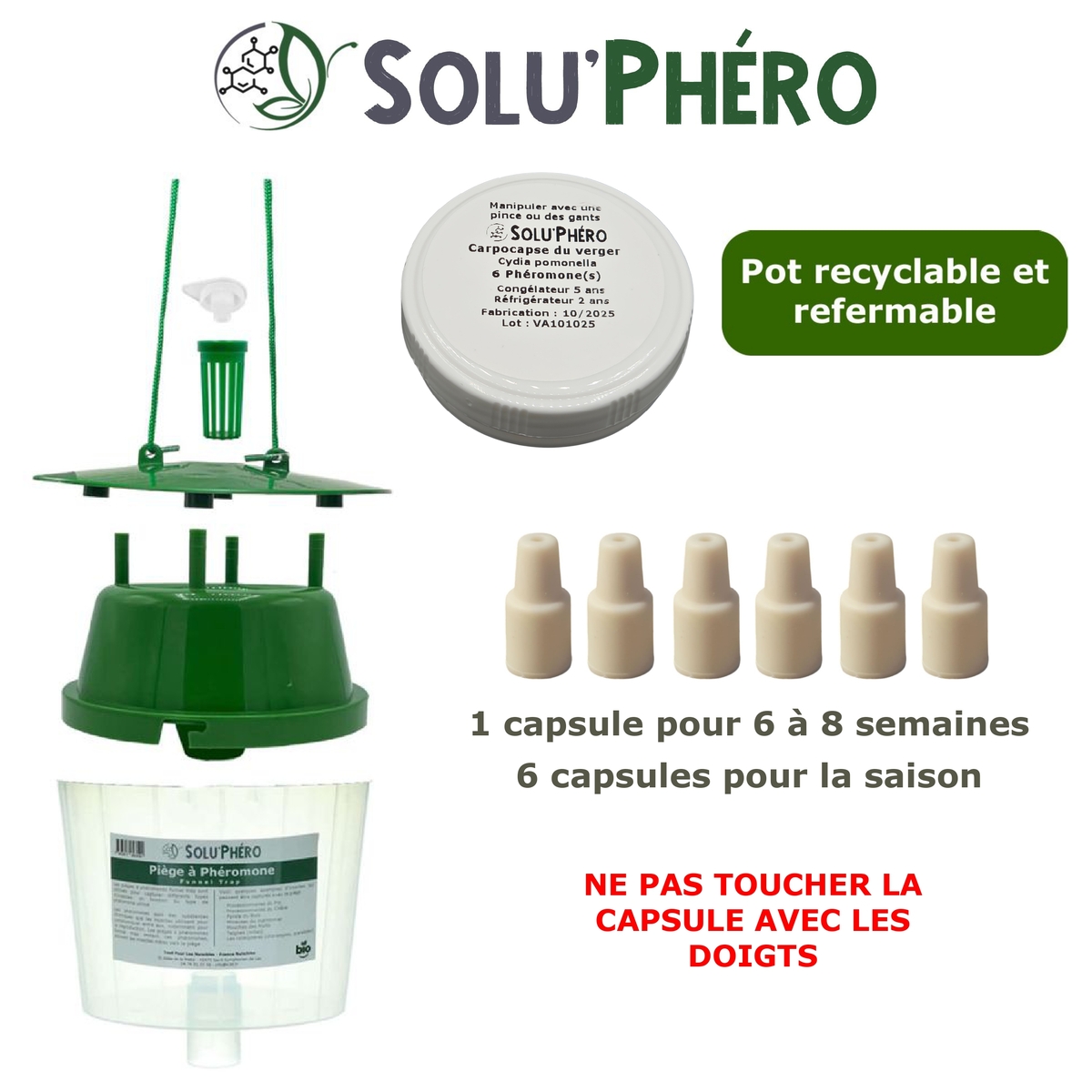 Phéromone pour attirer et capturer le papillon mâle du carpocapse du verger, Cydia pomonella