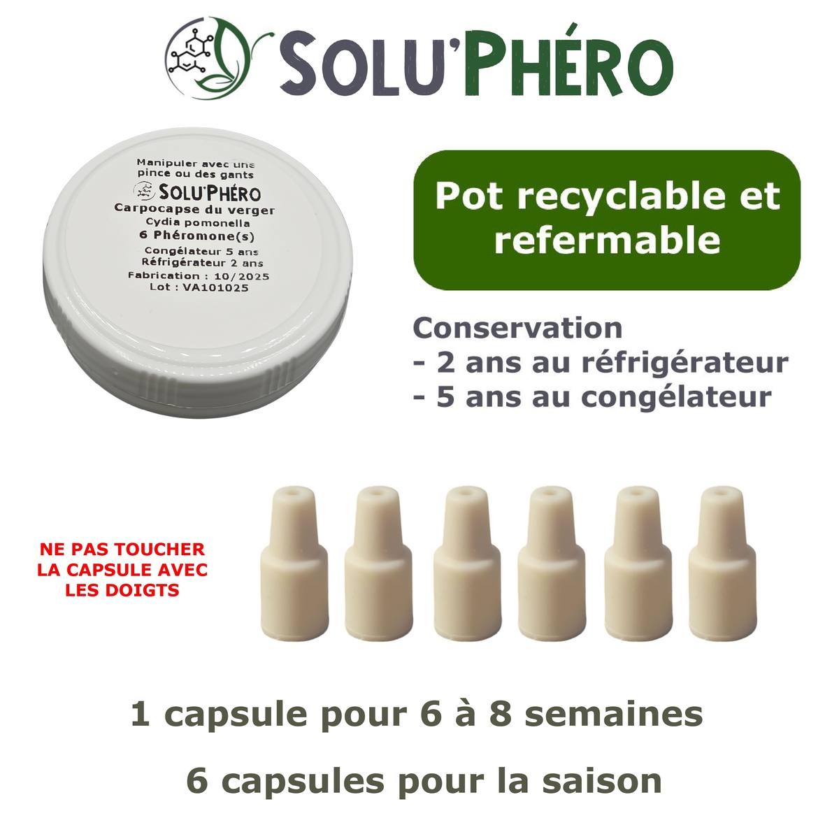 Phéromone pour attirer et capturer le papillon mâle du carpocapse du verger, Cydia pomonella