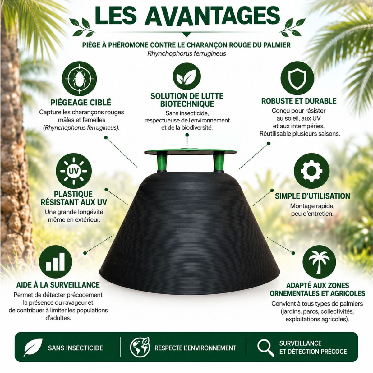 Piègeage biologique du charançon rouge du palmier 