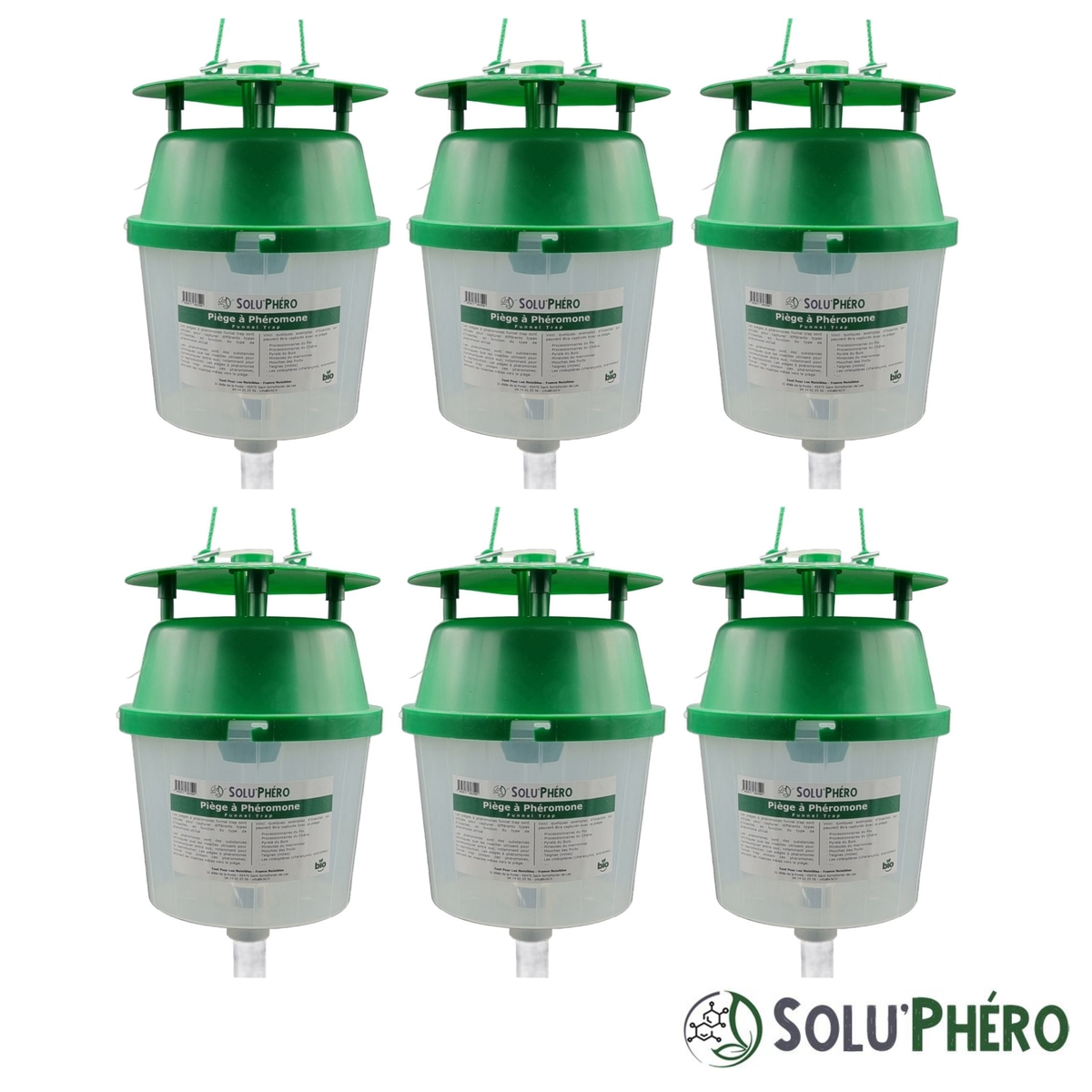 SOLUPHERO - Piège Professionnel à Phéromone Funnel Trap pour papillon (pyrale du buis, processionnaire ...) sans phéromone