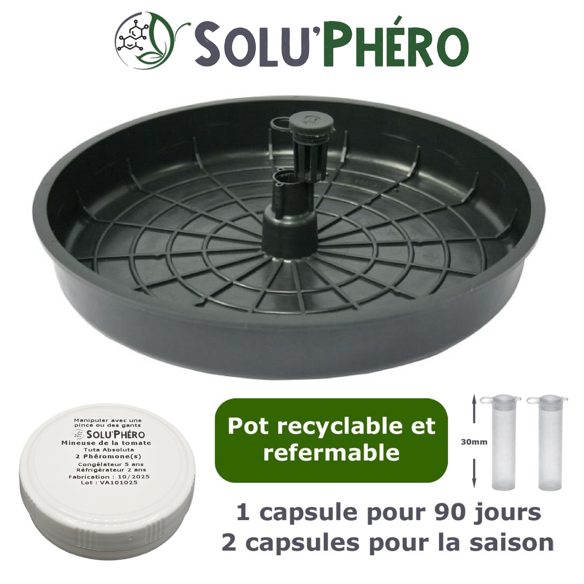 Phéromone pour attirer et capturer le papillon mâle de la Mineuse de la tomate, Tuta absoluta