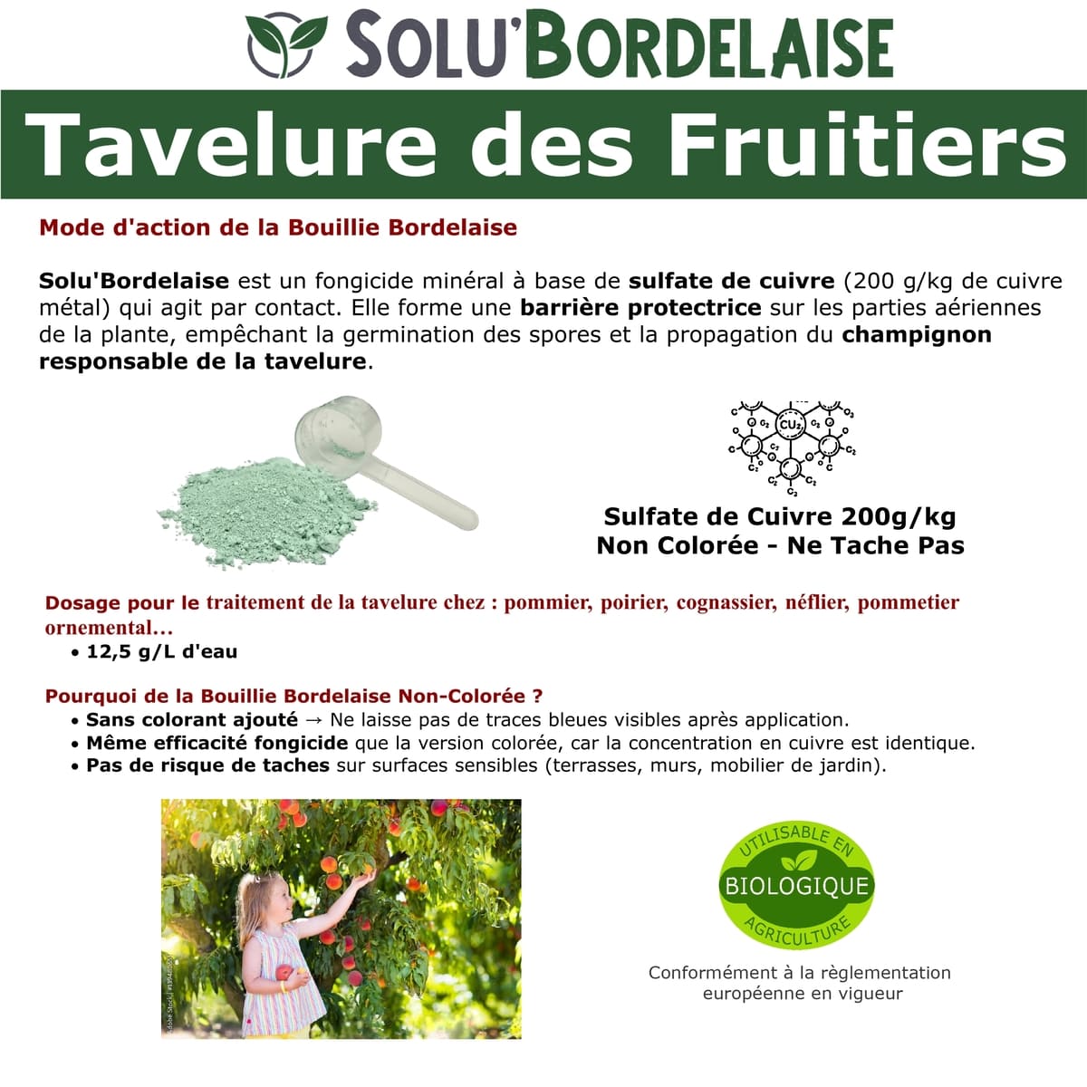 Bouillie Bordelaise Non Colorée spécial Mildiou de la vigne, SOLU