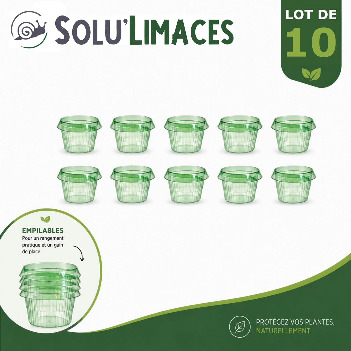 Cloche Anti-Limaces et Escargots – Barrière Physique pour Salades et Jeunes Plants, SOLU