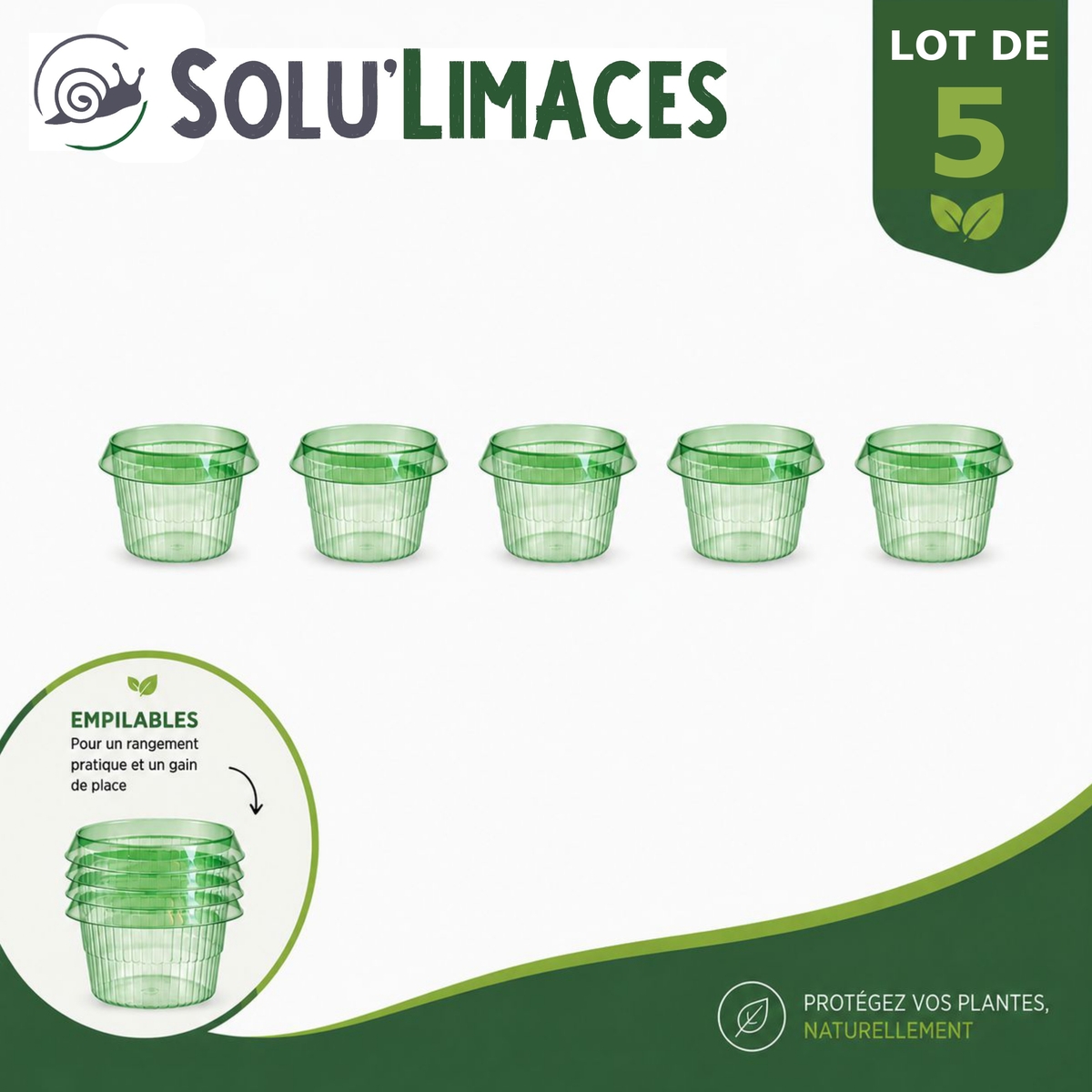 Cloche Anti-Limaces et Escargots – Barrière Physique pour Salades et Jeunes Plants, SOLU