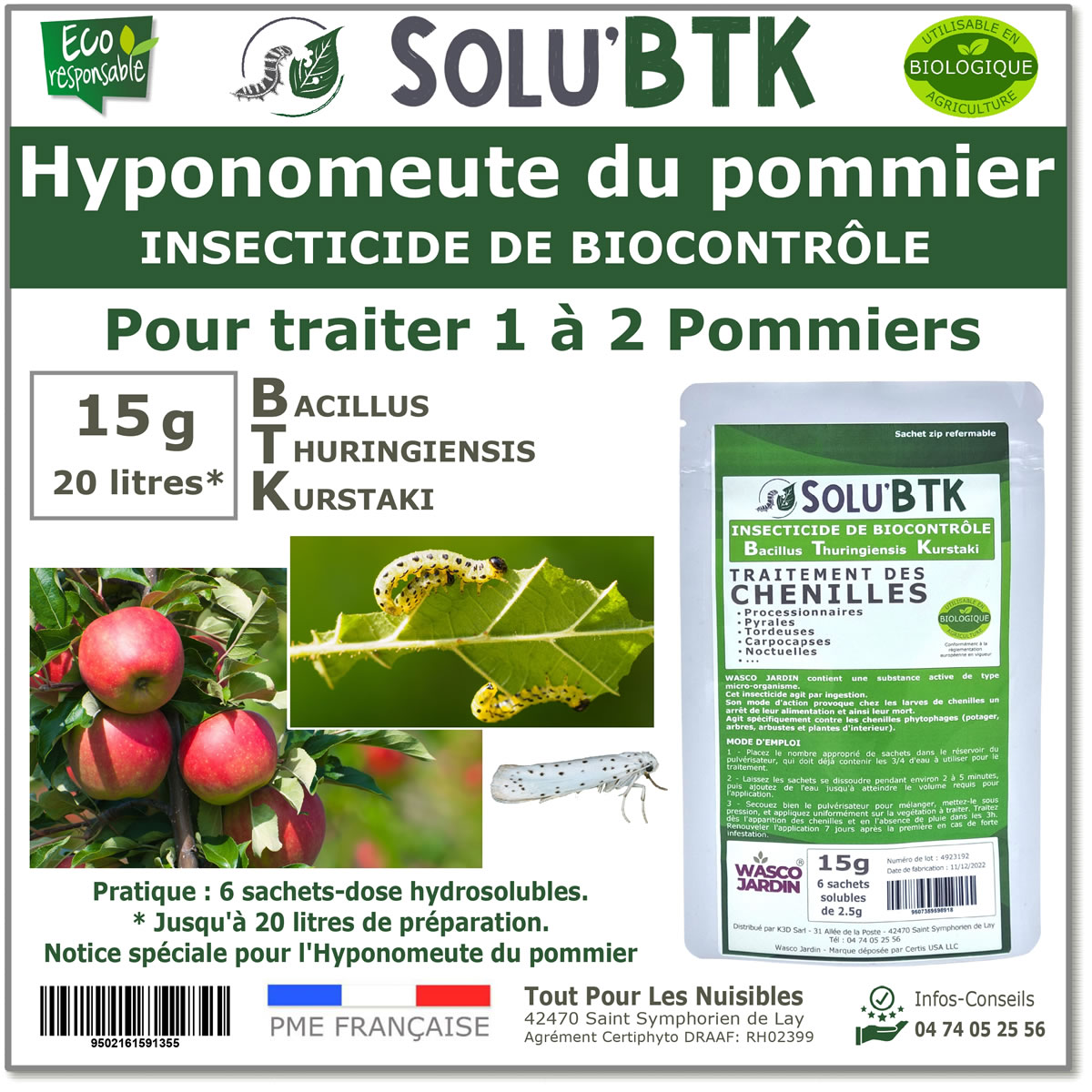 Insecticide BTK de biocontrôle contre l