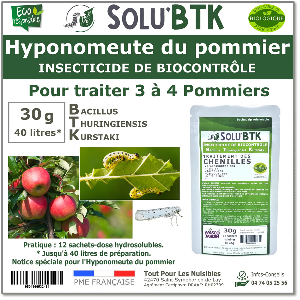 Insecticide BTK de biocontrôle contre l