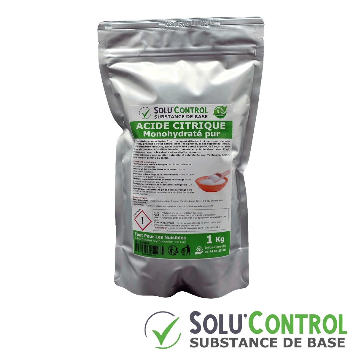 Acide citrique monohydraté pur - 100% d