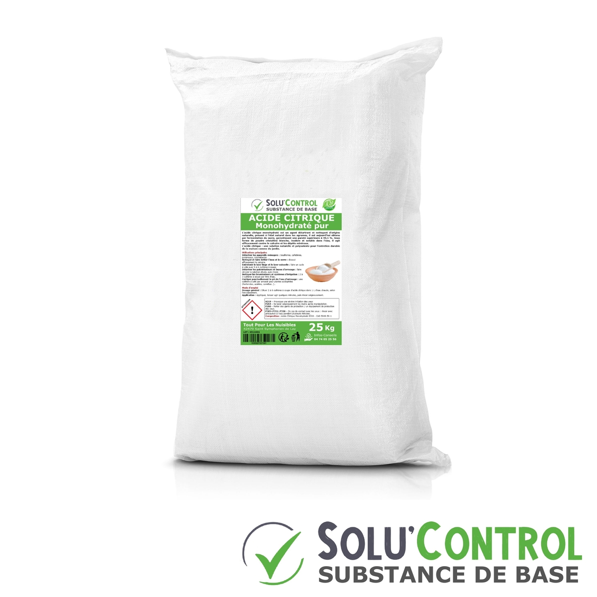 Acide citrique monohydraté pur - 100% d