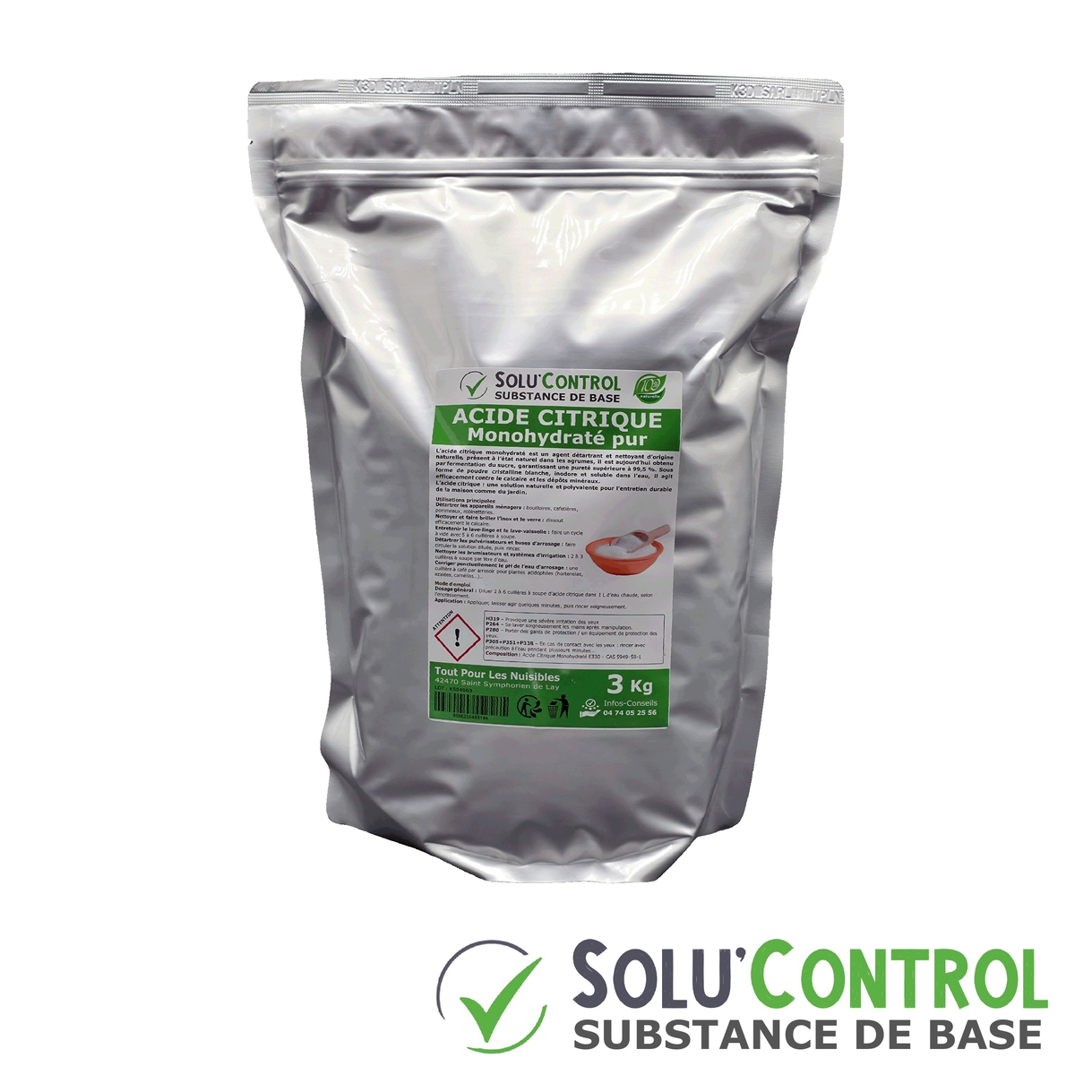 Acide citrique monohydraté pur - 100% d