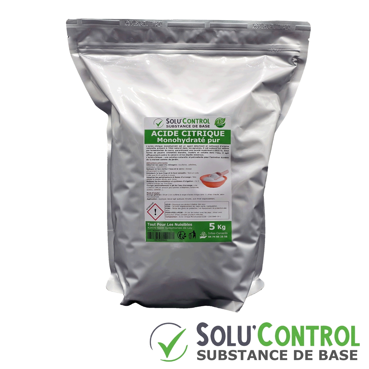 Acide citrique monohydraté pur - 100% d