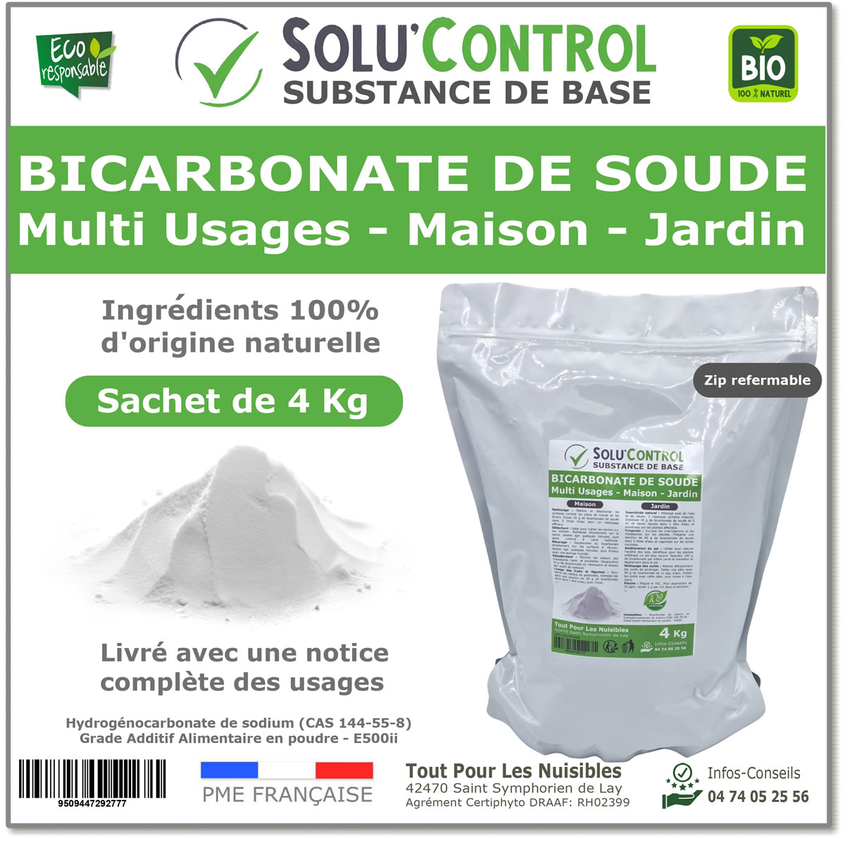 Bicarbonate de Soude Multi Usages, Maison et Jardin, 100% Naturel, SOLU