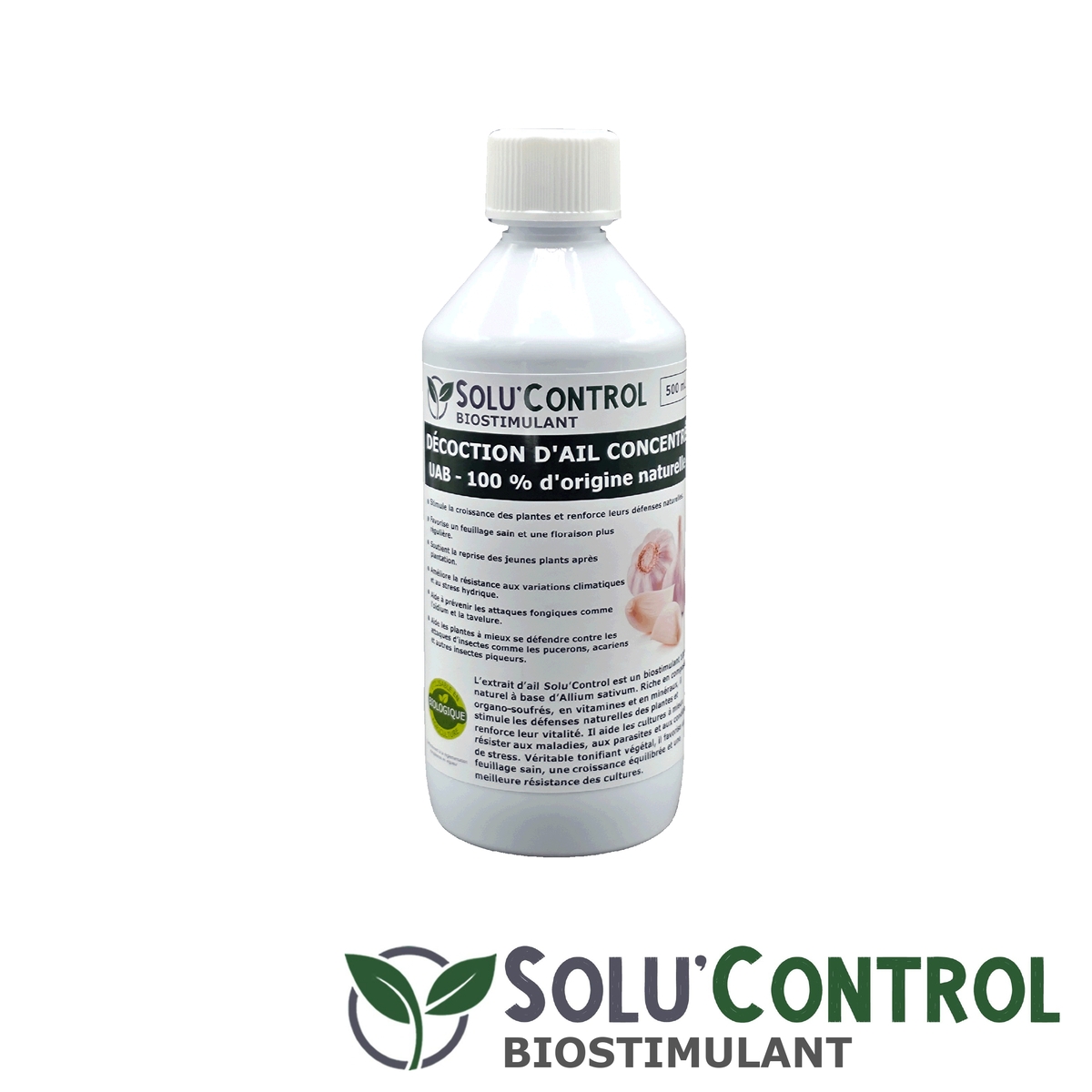 Décoction d’Ail Solu’Control – Concentré UAB – Biostimulant Naturel – Aide à Prévenir les Maladies Fongiques et contre Insectes Piqueurs