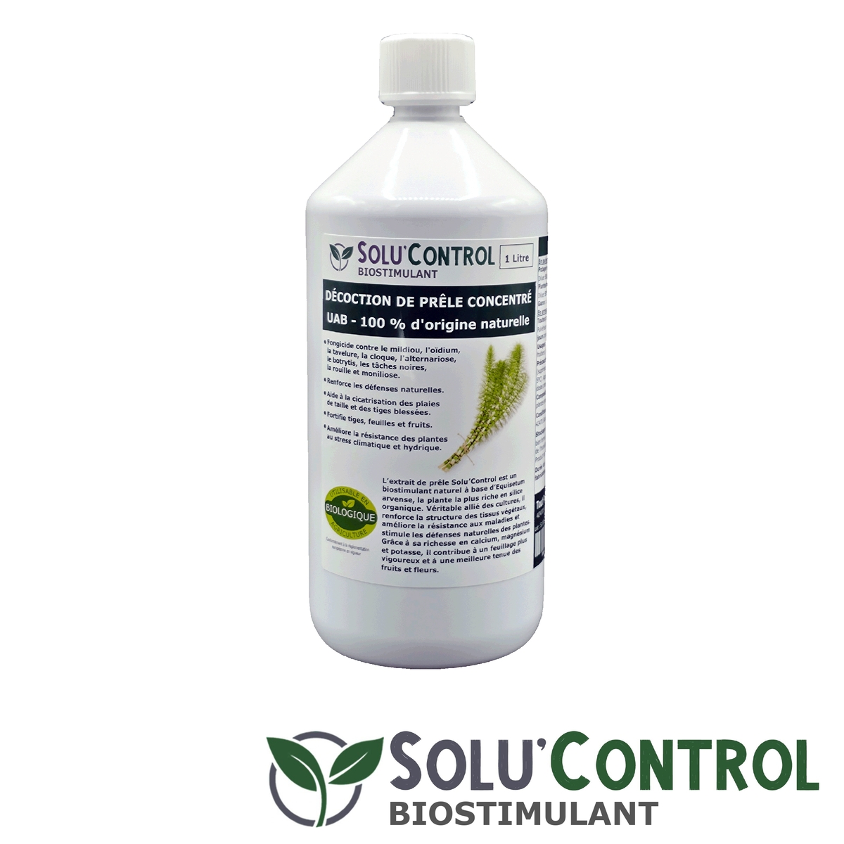 Décoction de Prêle Solu’Control – Concentré UAB – Action Fongicide, Biostimulant, Aide à la Cicatrisation – Fortifiant à la Silice