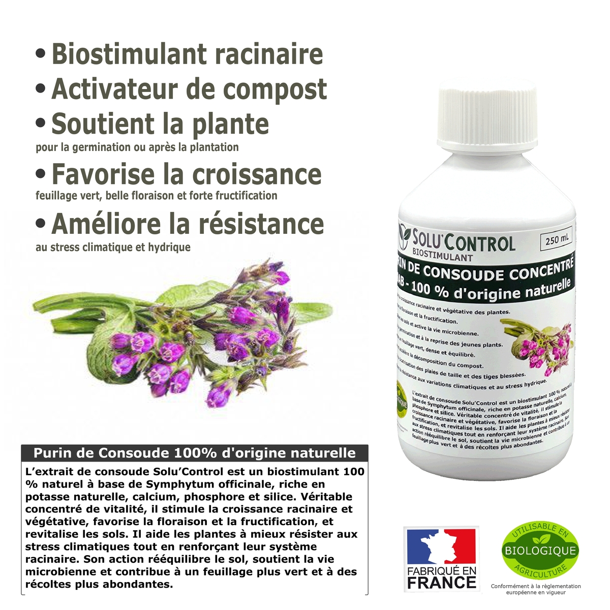 Purin de Consoude Solu’Control – Concentré UAB – Biostimulant Naturel