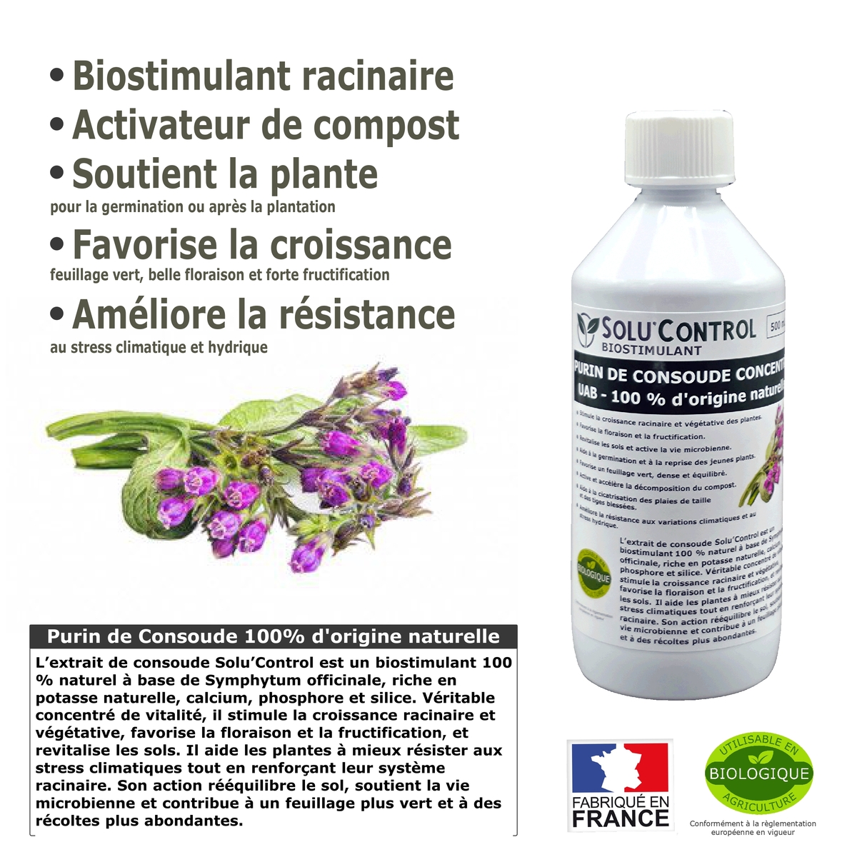 Purin de Consoude Solu’Control – Concentré UAB – Biostimulant Naturel