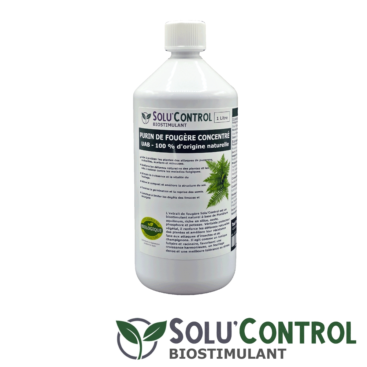 Purin de Fougère Solu’Control – Concentré UAB – Biostimulant Naturel – Aide à Se Défendre des Insectes & Maladies Fongiques
