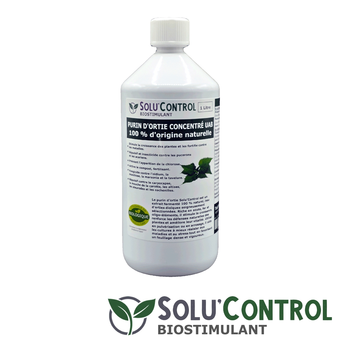 Purin d’Ortie Naturel Solu’Control UAB – Fongicide & Insecticide Végétal – Stimule la Croissance et Renforce les Plantes
