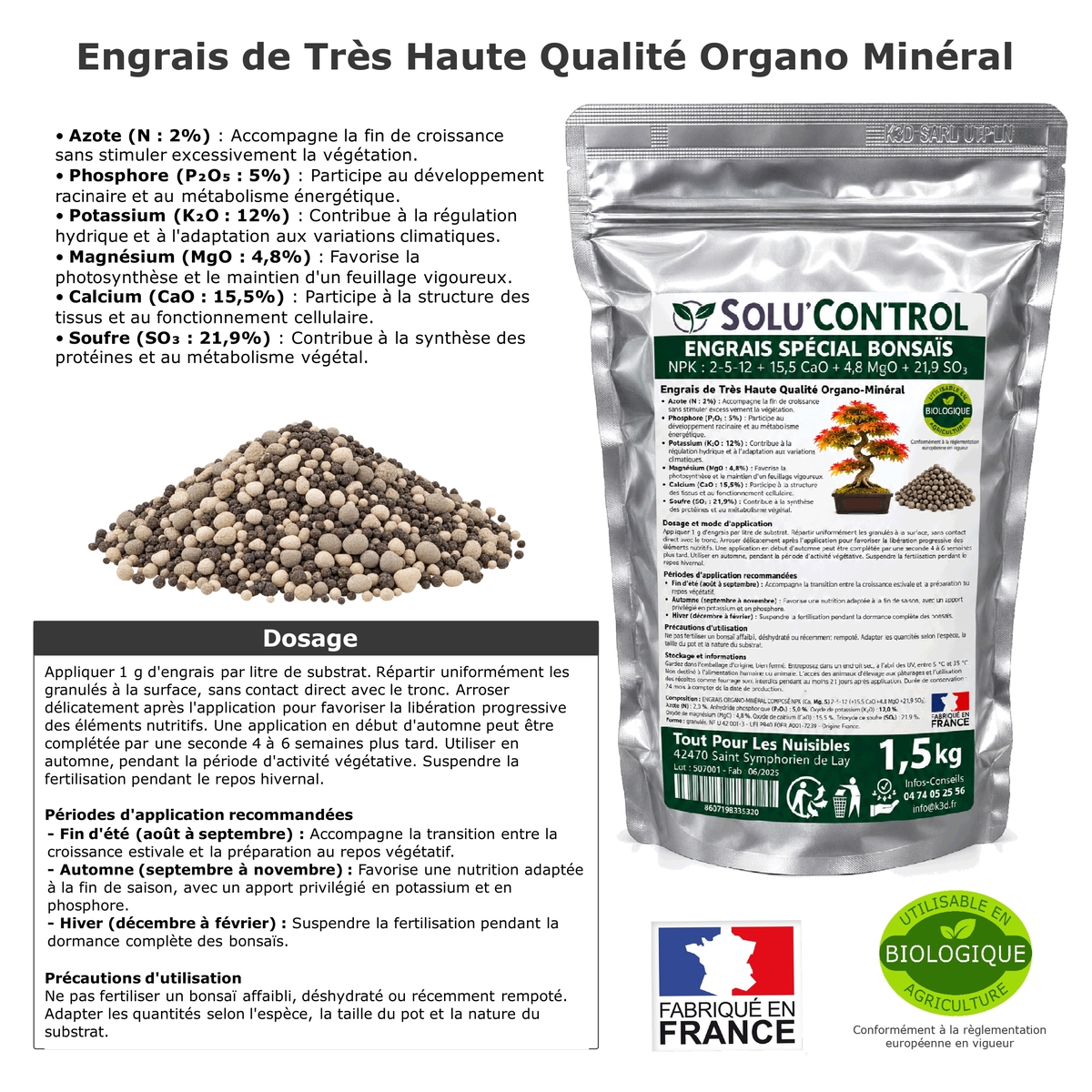 Engrais Spécial Bonsaïs, SoluControl