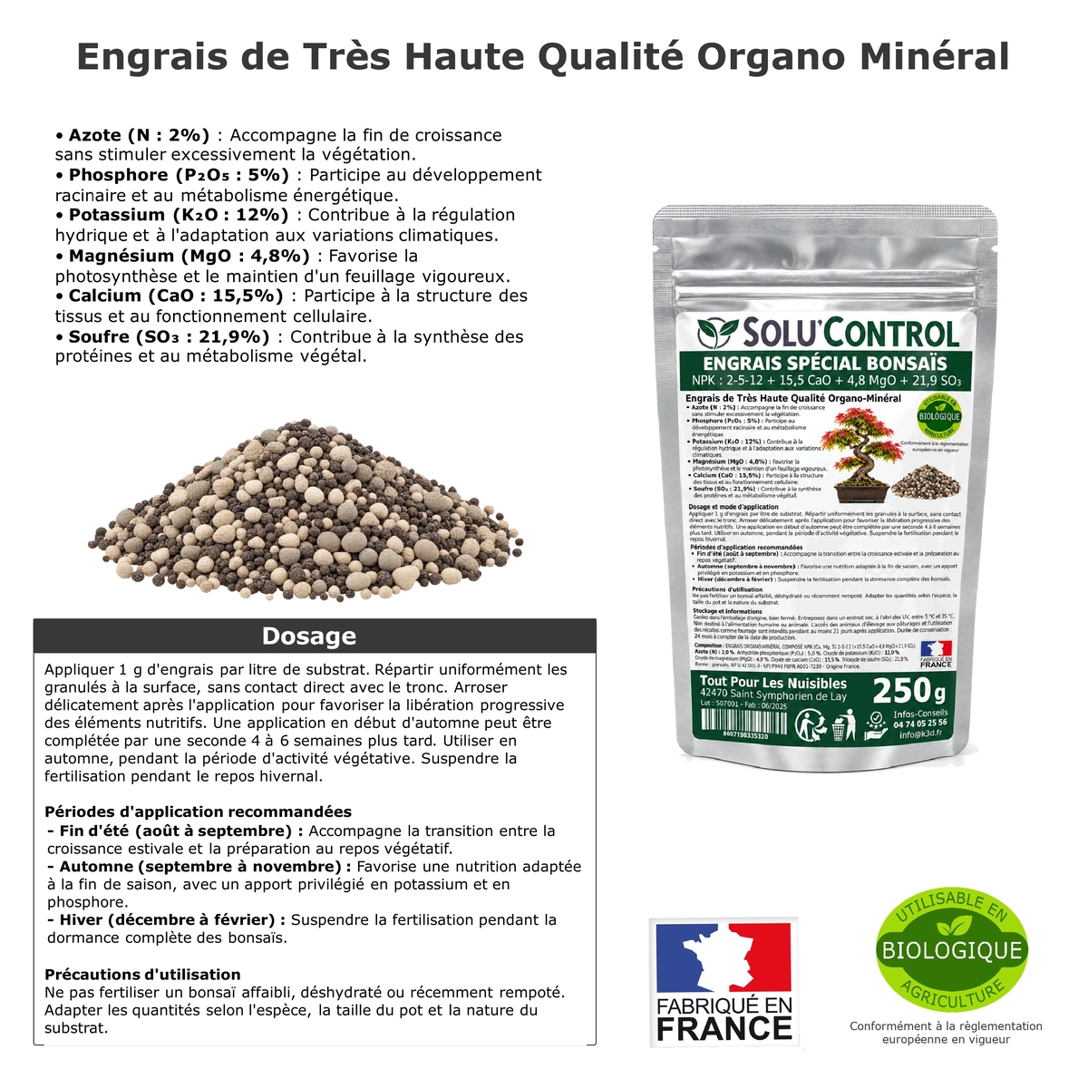 Engrais Spécial Bonsaïs, SoluControl