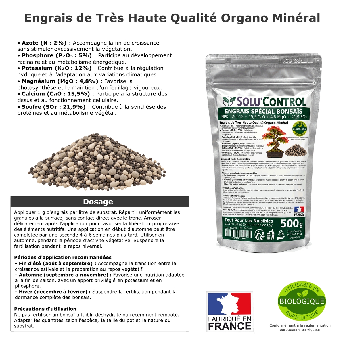 Engrais Spécial Bonsaïs, SoluControl