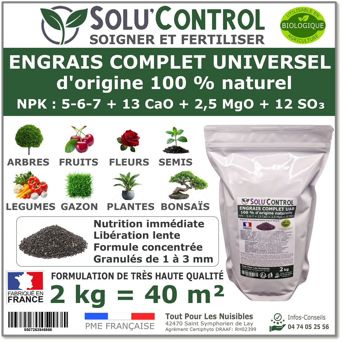 Engrais complet universel et équilibré, SoluControl