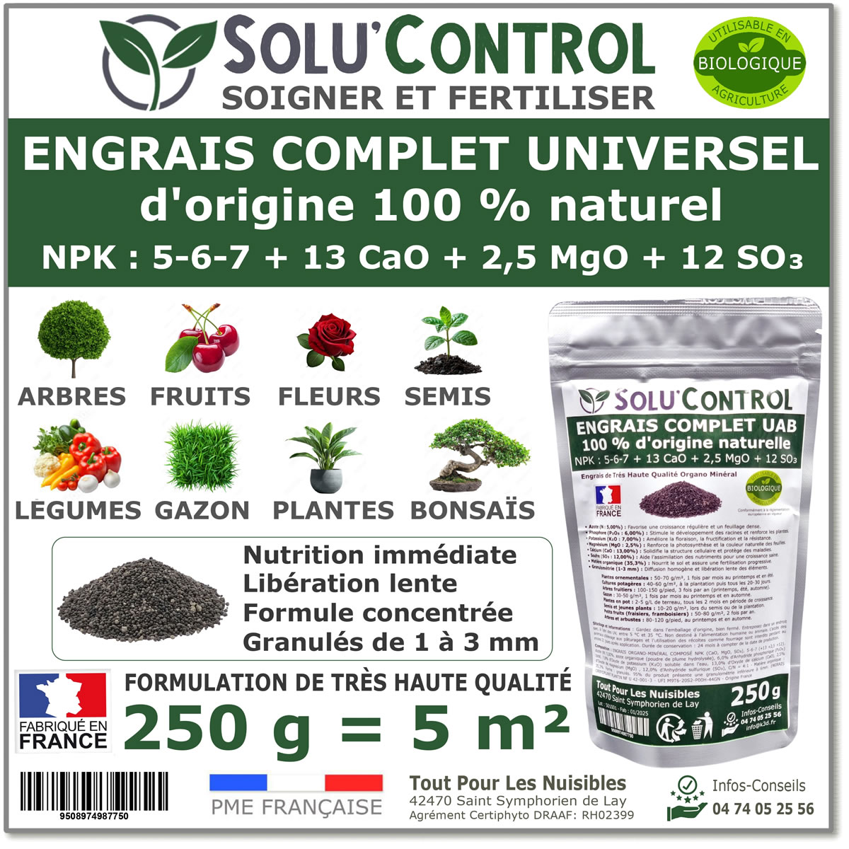 Engrais complet universel et équilibré, SoluControl