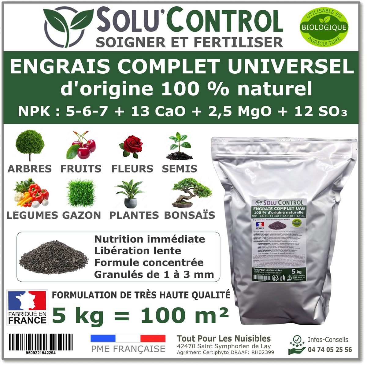 Engrais complet universel et équilibré, SoluControl