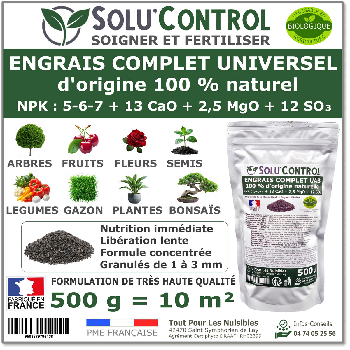 Engrais complet universel et équilibré, SoluControl