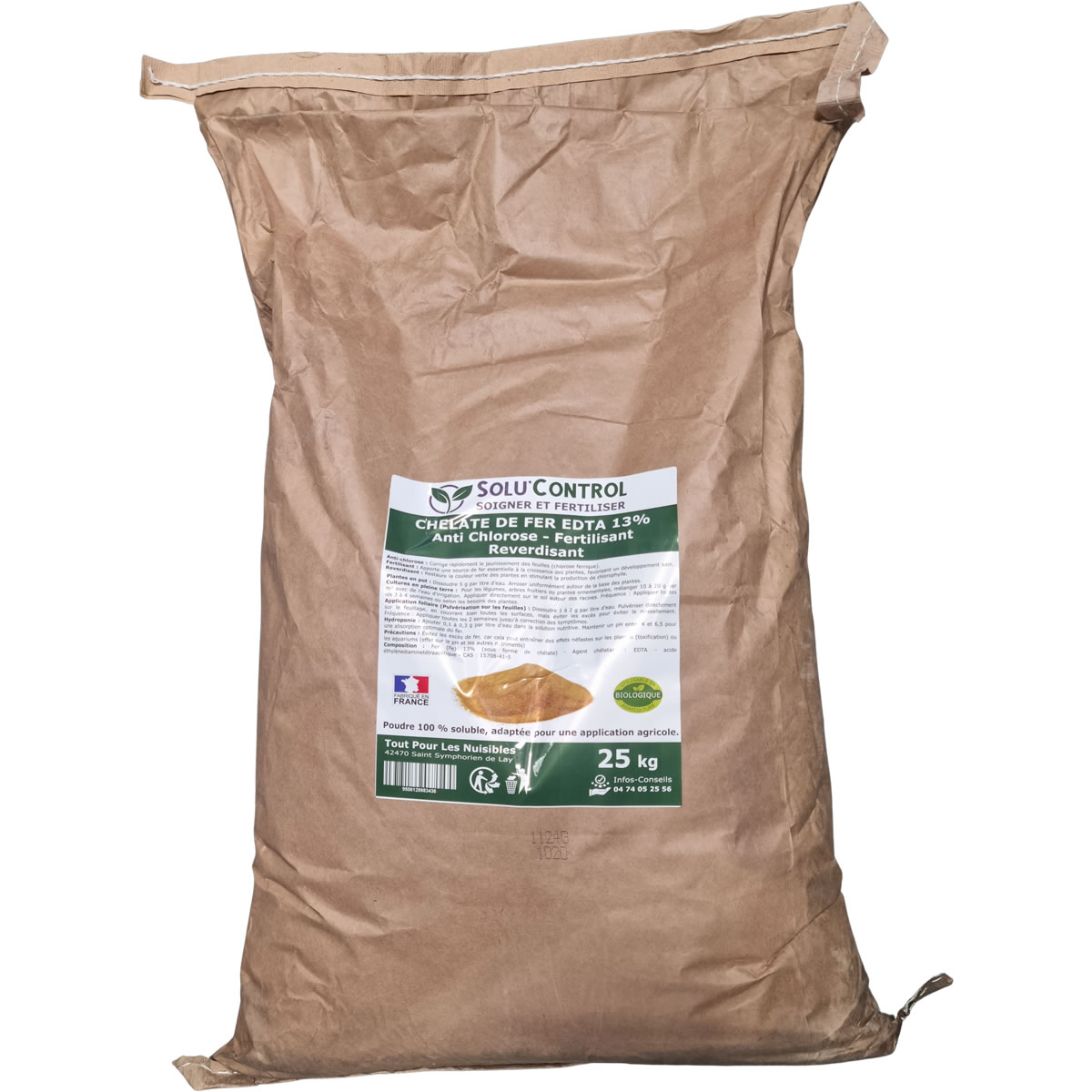 Chélate de Fer EDTA 13%, Anti-chlorose, Fertilisant, Reverdissant SOLU