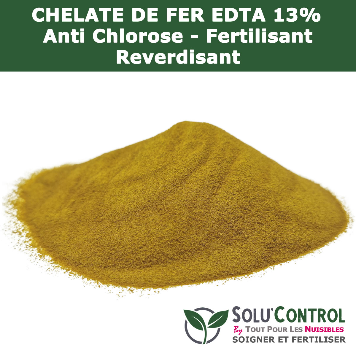 Chélate de Fer EDTA 13%, Anti-chlorose, Fertilisant, Reverdissant SOLU