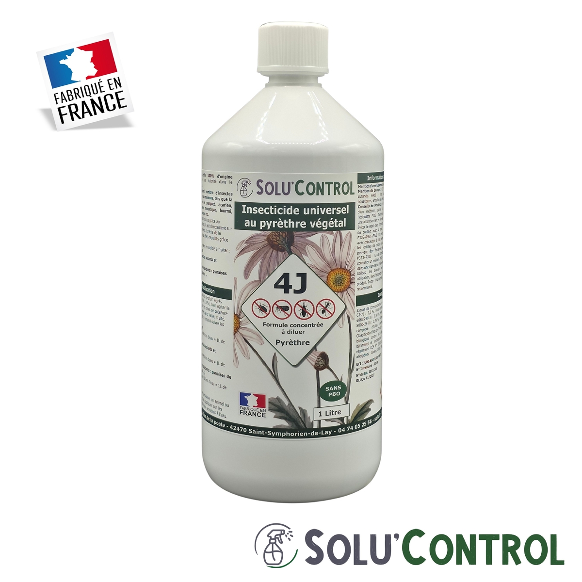 Insecticide Végétal 4J Concentré – Actifs 100% végétaux, pyréthrines naturelles & huiles essentielles
