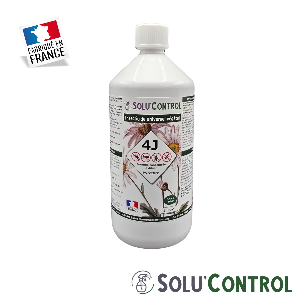 Insecticide Végétal 4J Concentré – Actifs 100% végétaux, pyréthrines naturelles & huiles essentielles