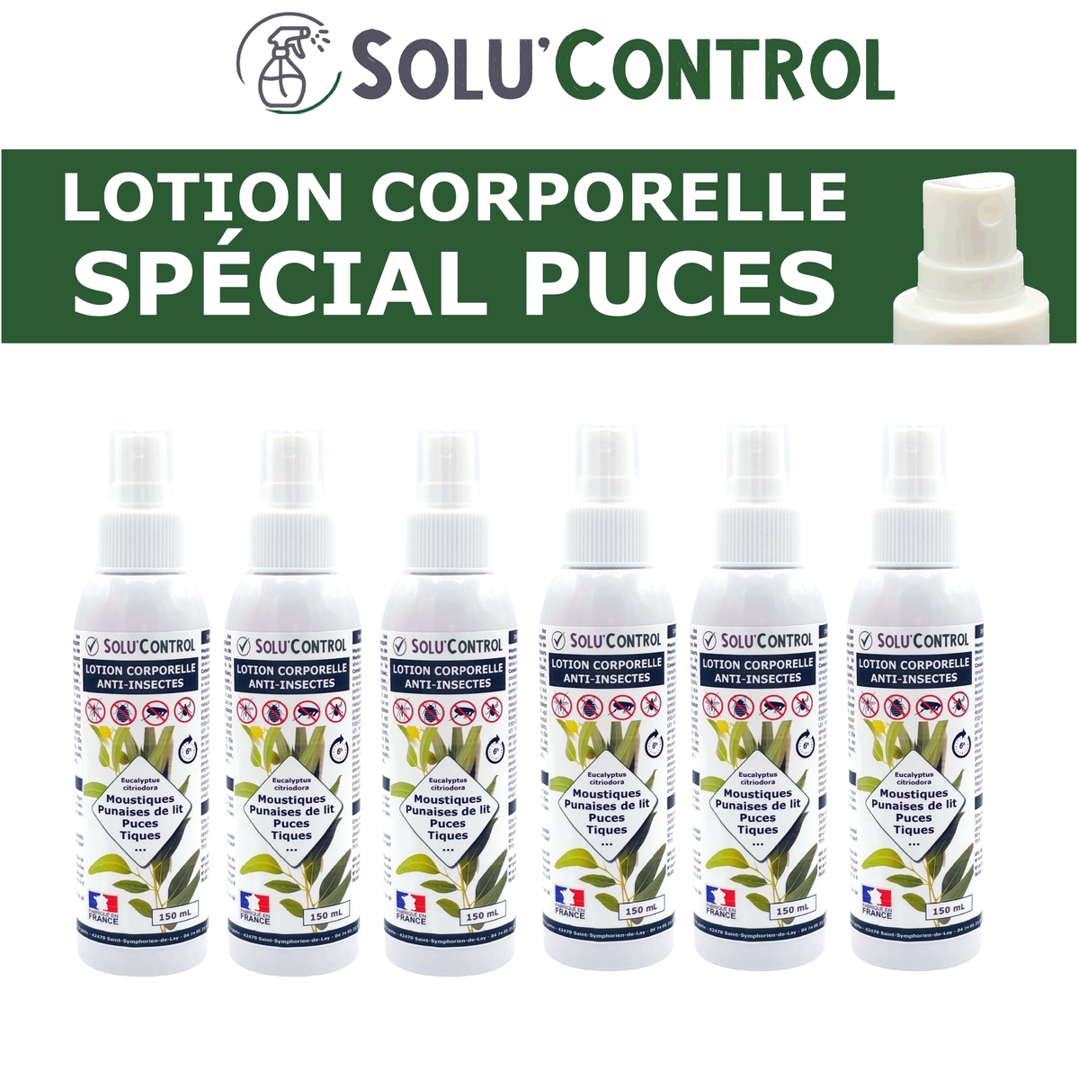 Lotion Corporelle Répulsif Puce, Solu