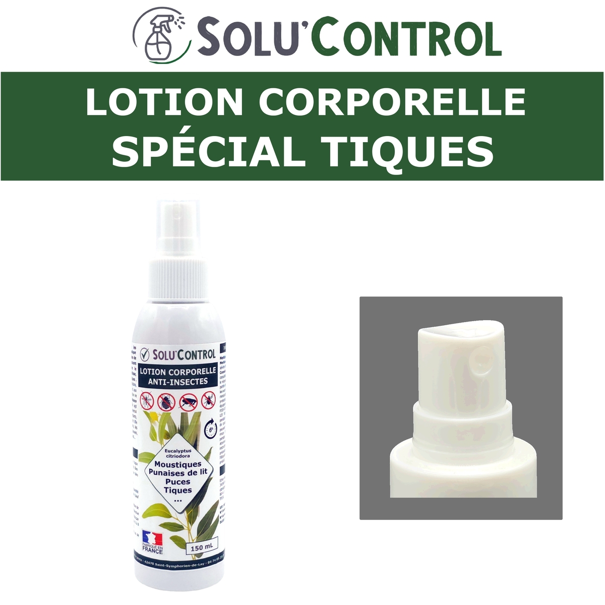 Lotion Corporelle Répulsif Tiques, Solu