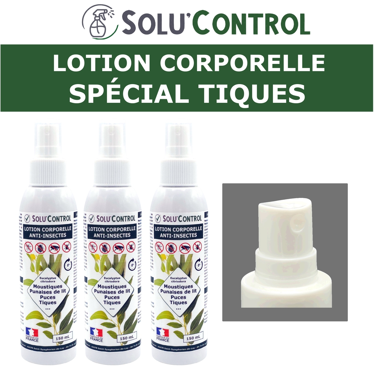 Lotion Corporelle Répulsif Tiques, Solu