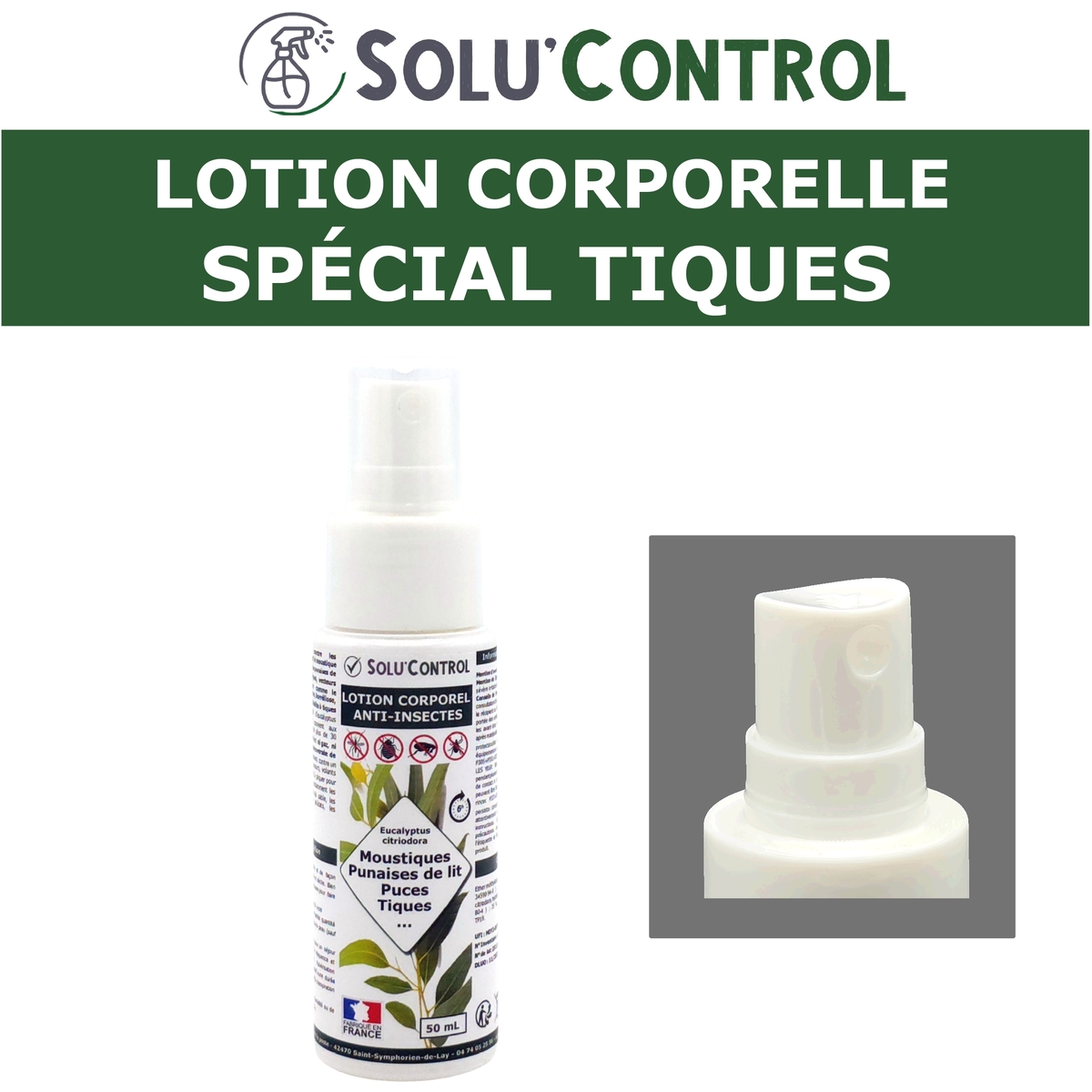 Lotion Corporelle Répulsif Tiques, Solu