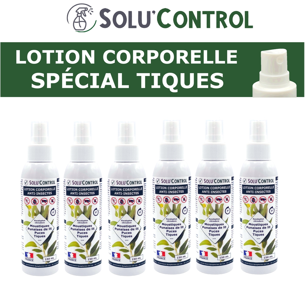 Lotion Corporelle Répulsif Tiques, Solu