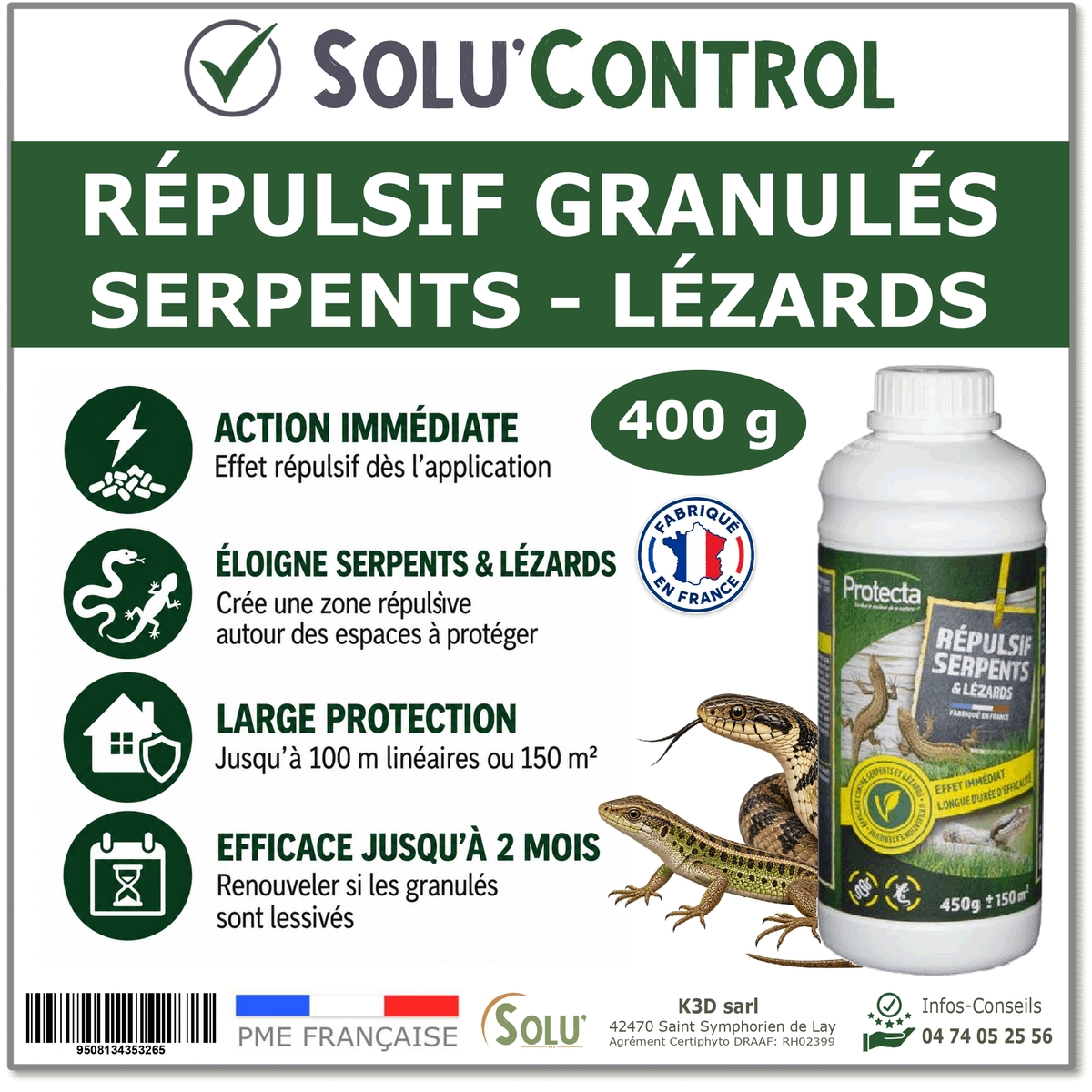 Répulsif contre lézard et Serpent