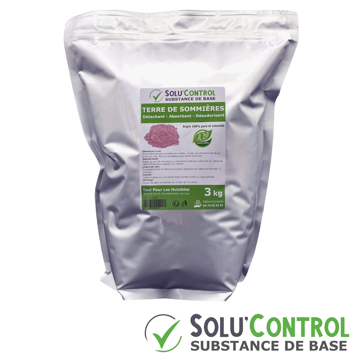 Terre de Sommières, détachant naturel- absorbant - désodorisant, SOLU