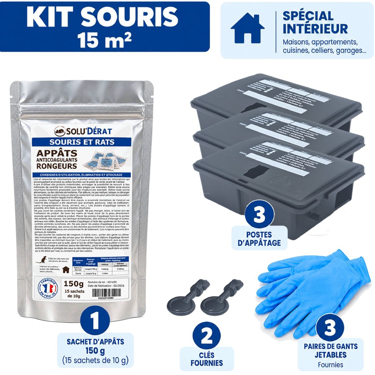 Kit traitement souris avec postes d