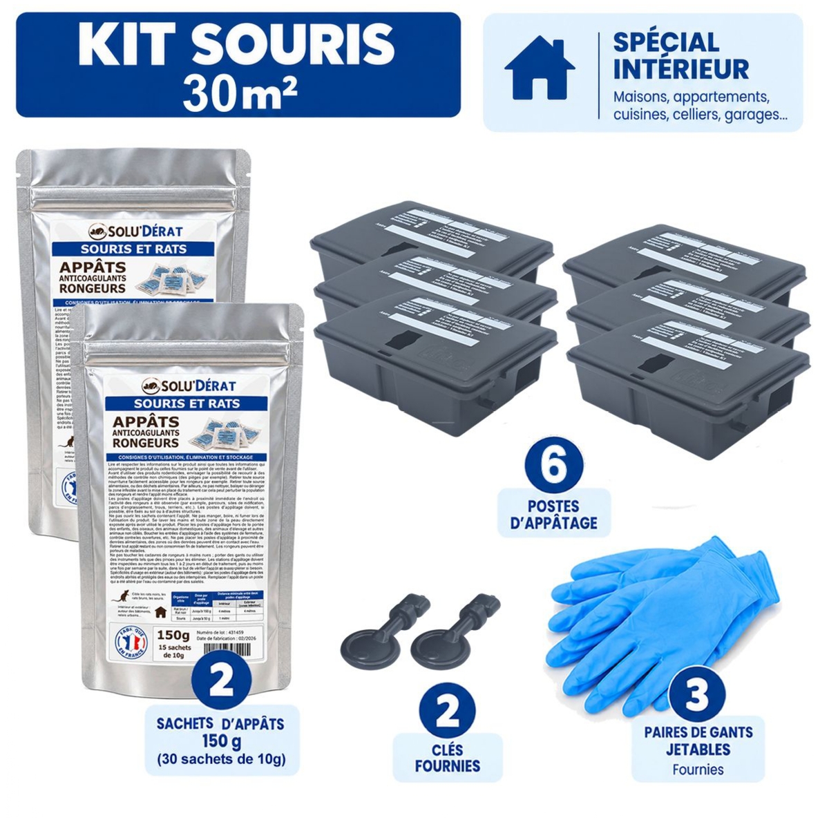 Kit traitement souris avec postes d
