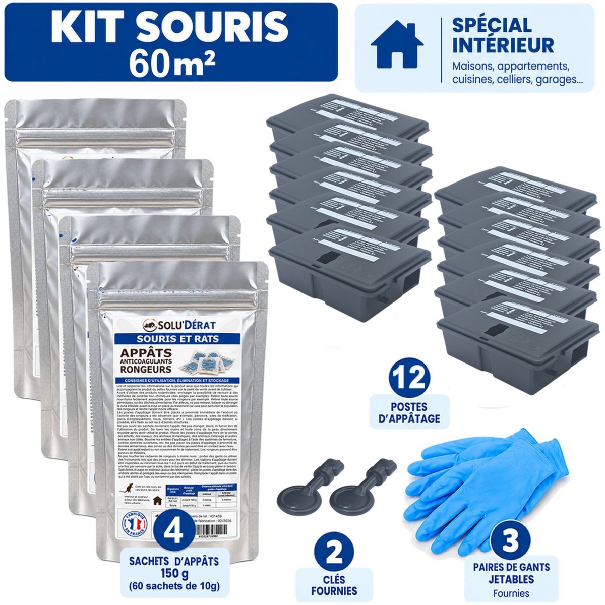 Kit traitement souris avec postes d