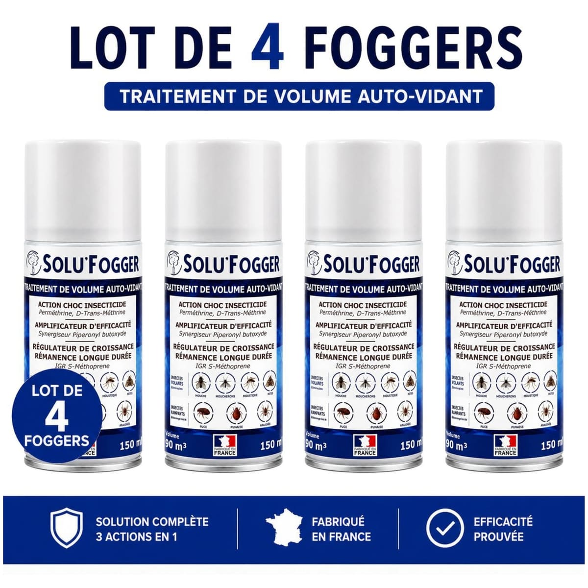 Insecticide fumigène spécial insectes rampants et volants, SOLU