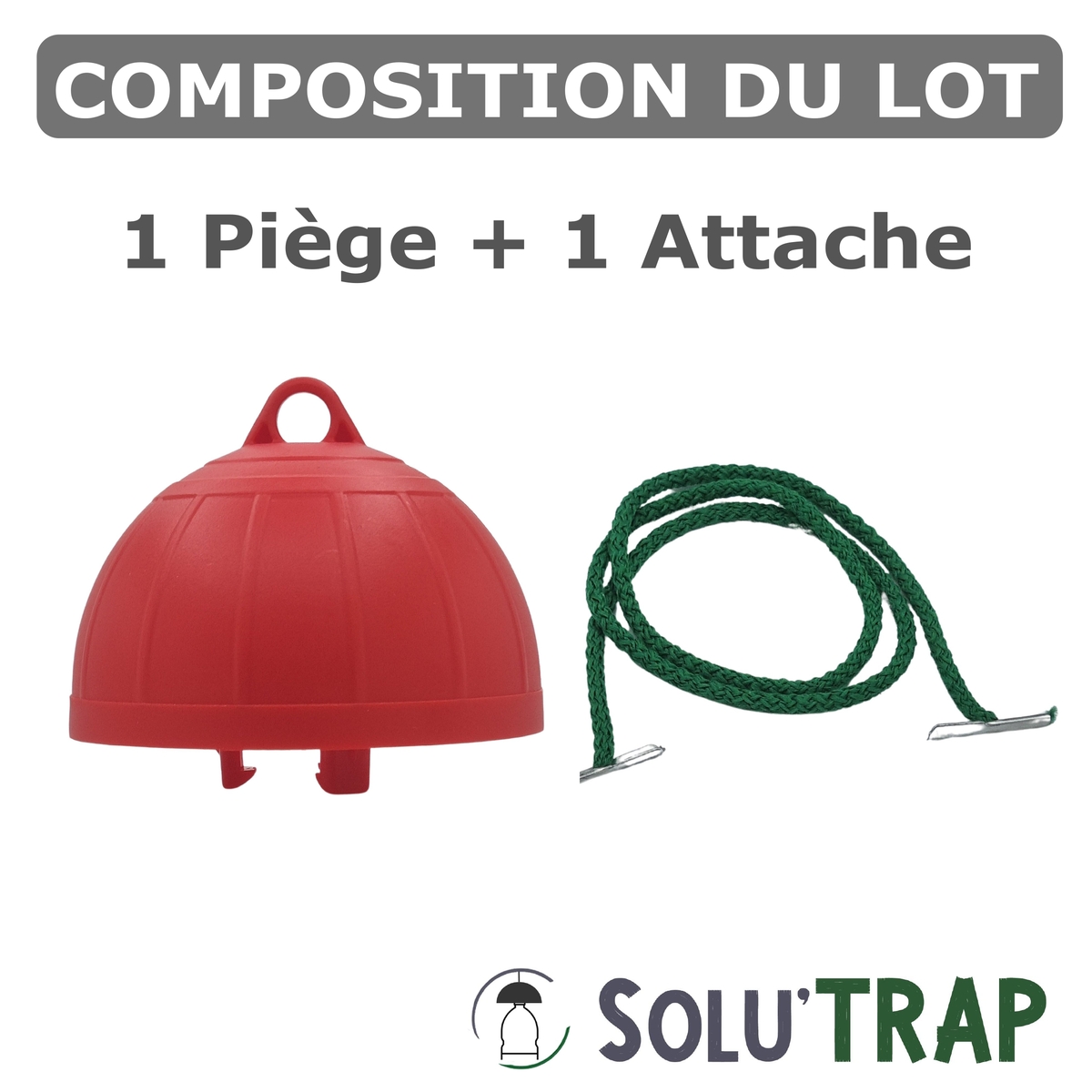 Piège à bouteille universel Rouge pour la mouches de la Cerise et Fruits Rouges - SOLU