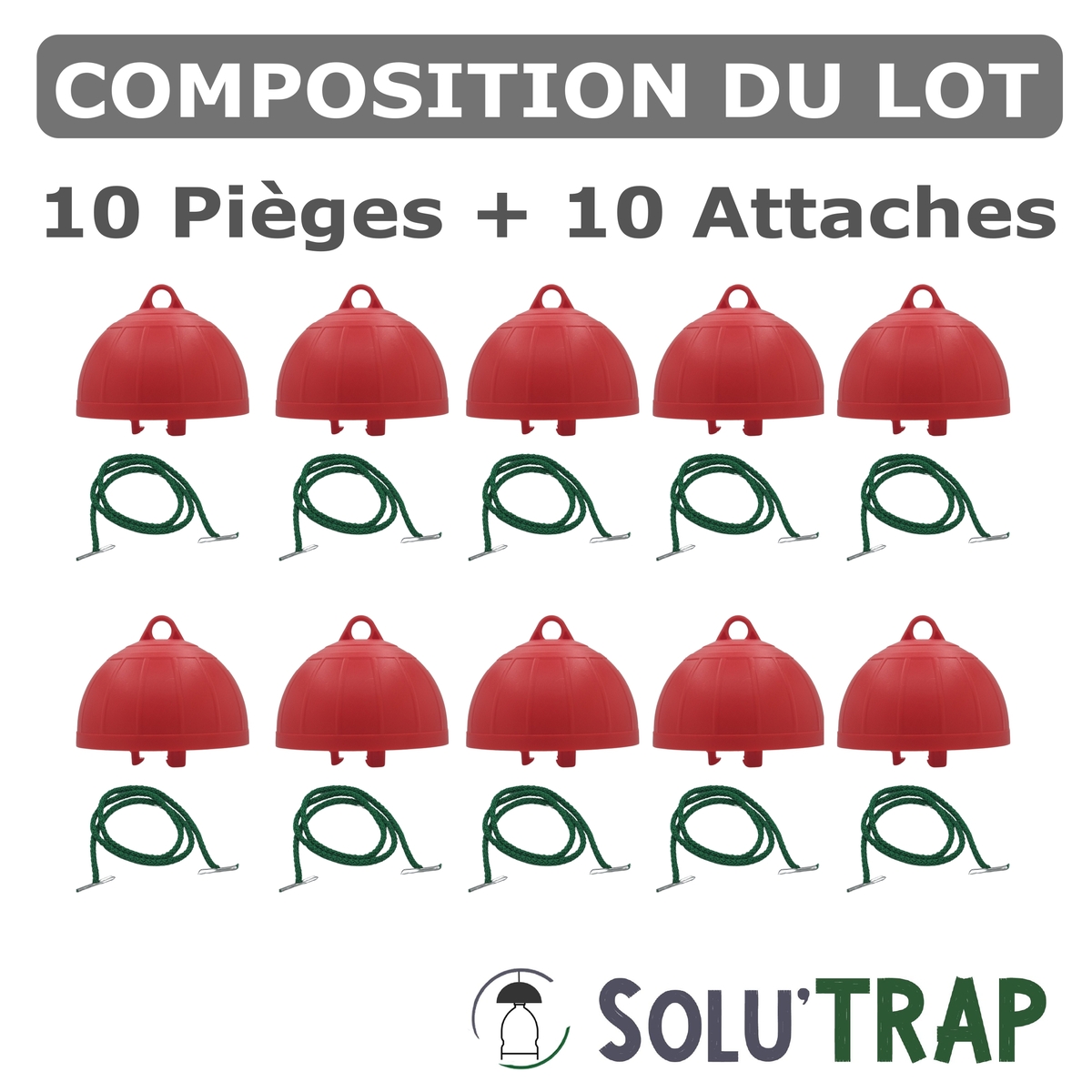 Piège à bouteille universel Rouge pour la mouches de la Cerise et Fruits Rouges - SOLU